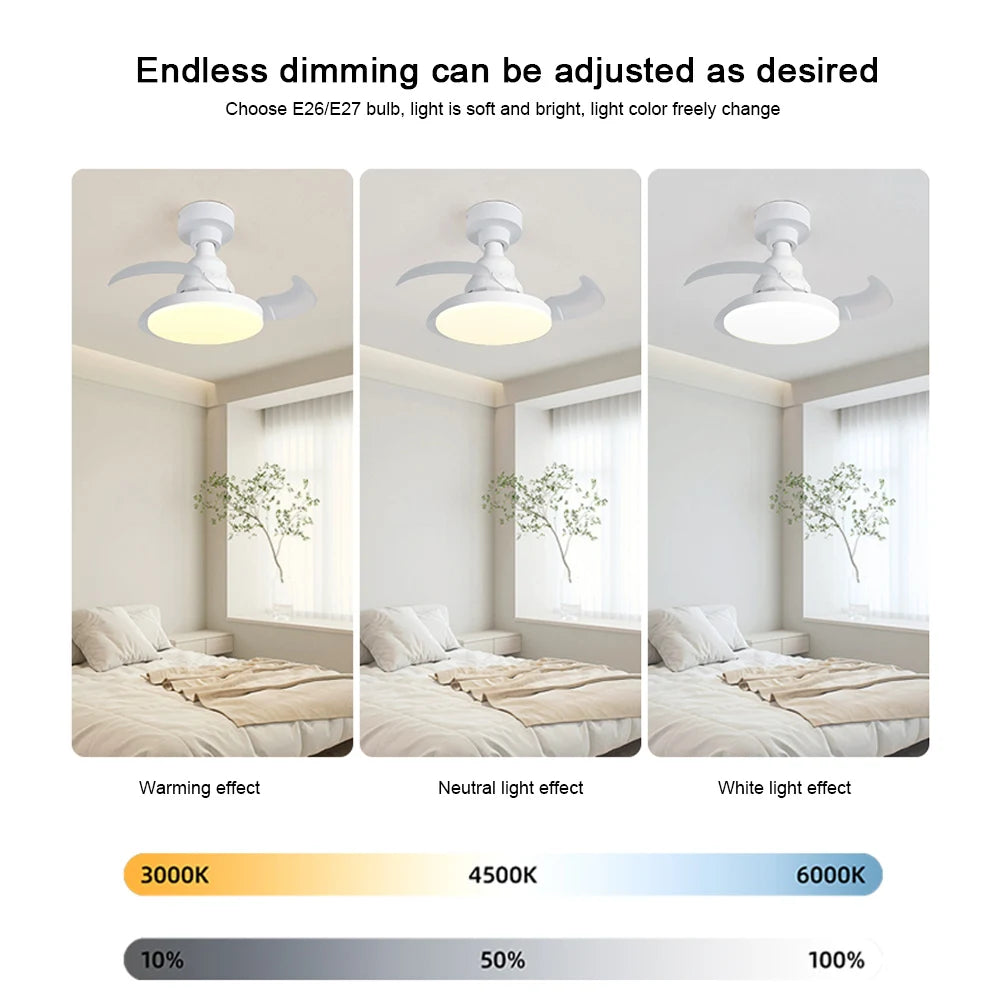 Invisible Leaf Ceiling Fan with LED Light & Remote Control Peaceful Pleasures Health and Wellness