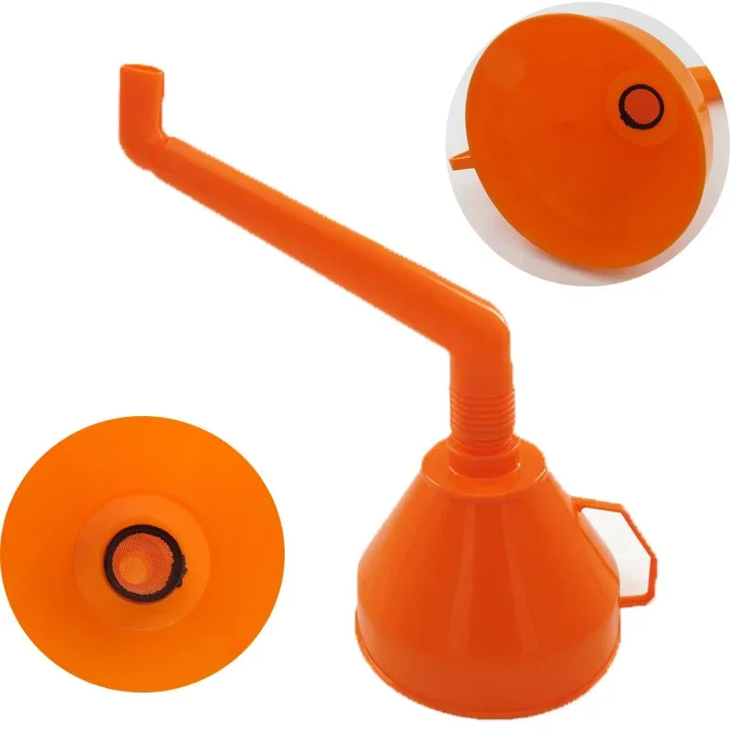 Refueling Funnel with Filter Motorcycle Refuel Gasoline Engine Oil Funnel Moto Car Long Mouth Funnels Car Repair Filling Tools Peaceful Pleasures Health and Wellness