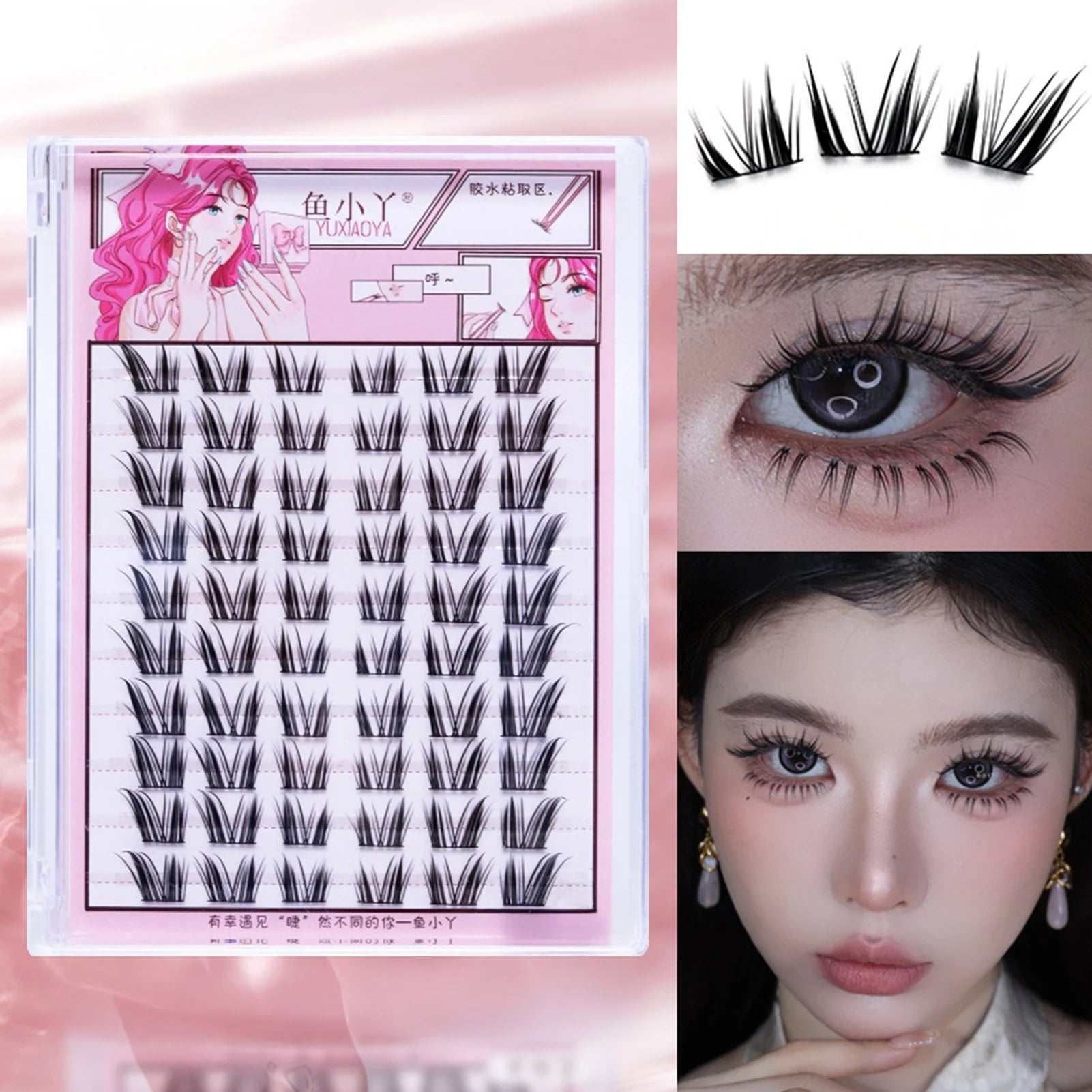 DIY U shaped Resuable Lashes Spiky Cluster Eyelash Extensions For Korean Kpop Girl Eye Makeup Tool 10 Rows Peaceful Pleasures Health and Wellness