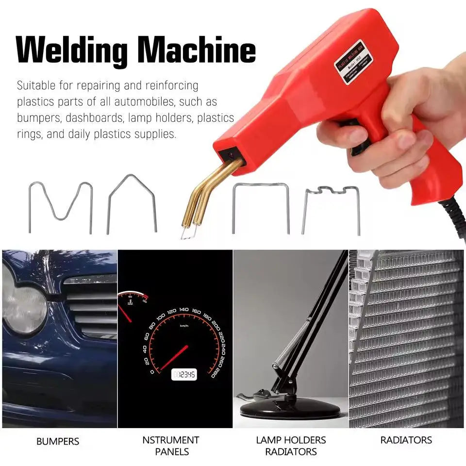 Plastic Welder Hot Nail Gun Welding Machine with 200 pcs Nails For Car Bumper Plastic Repair Soldering Gun Repair Tools EU Plug Peaceful Pleasures Health and Wellness