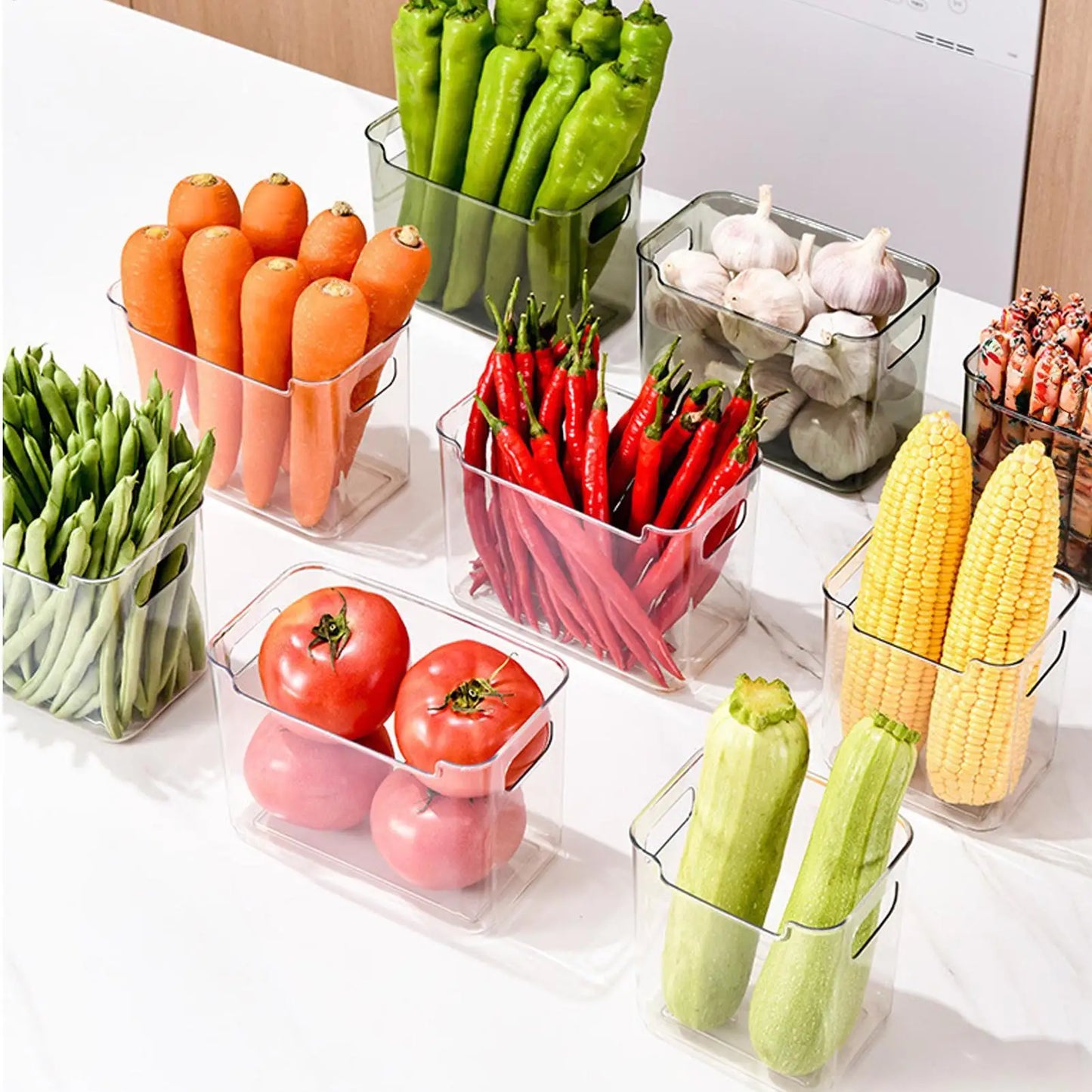 Clear Stackable Fridge Organizer Bins – BPA-Free Storage Boxes