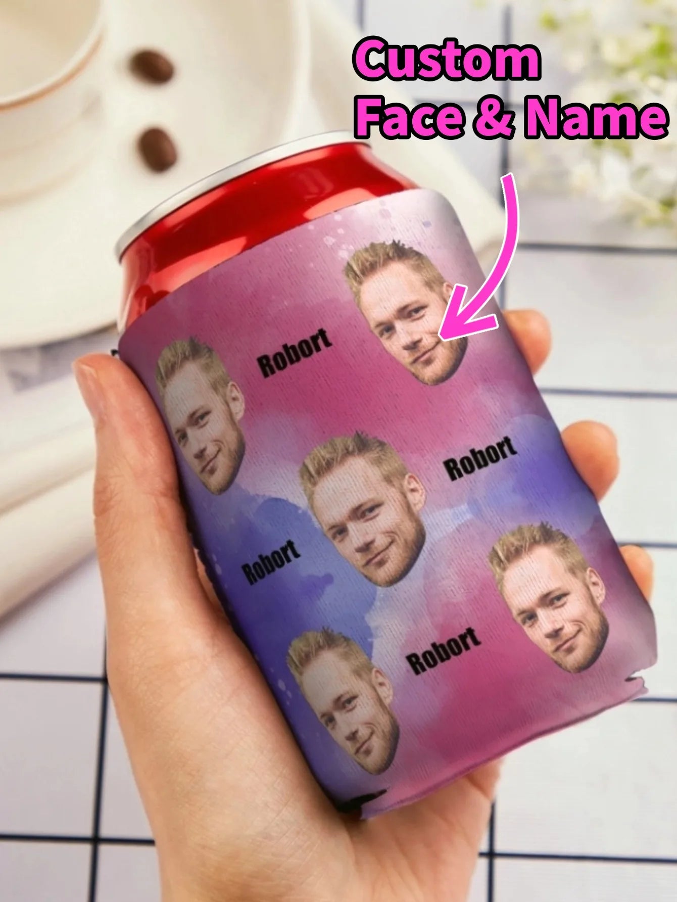 Custom Photo Can Cooler Sleeve | Personalized Koozie Gift