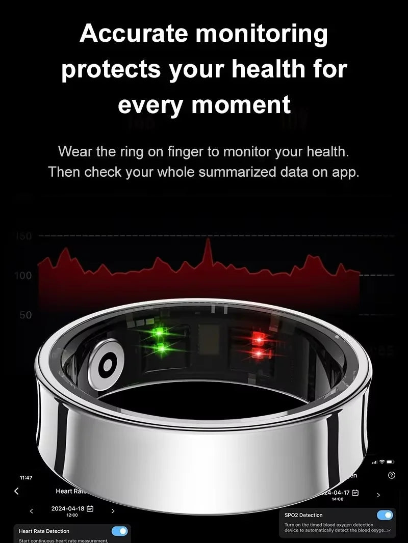 R09 5ATM Waterproof Smart Ring For Men Women Temperature Health Monitor For Xiaomi Samsung Phone Peaceful Pleasures Health and Wellness