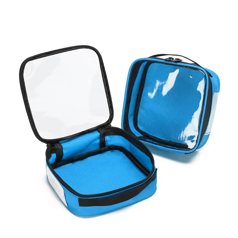 First Aid Kit Pouch Home Medicine Storage Bag Suitable For Outdoor Travel Medical Bag Home Rescue Emergency Survival Kit Peaceful Pleasures Health and Wellness Blue S