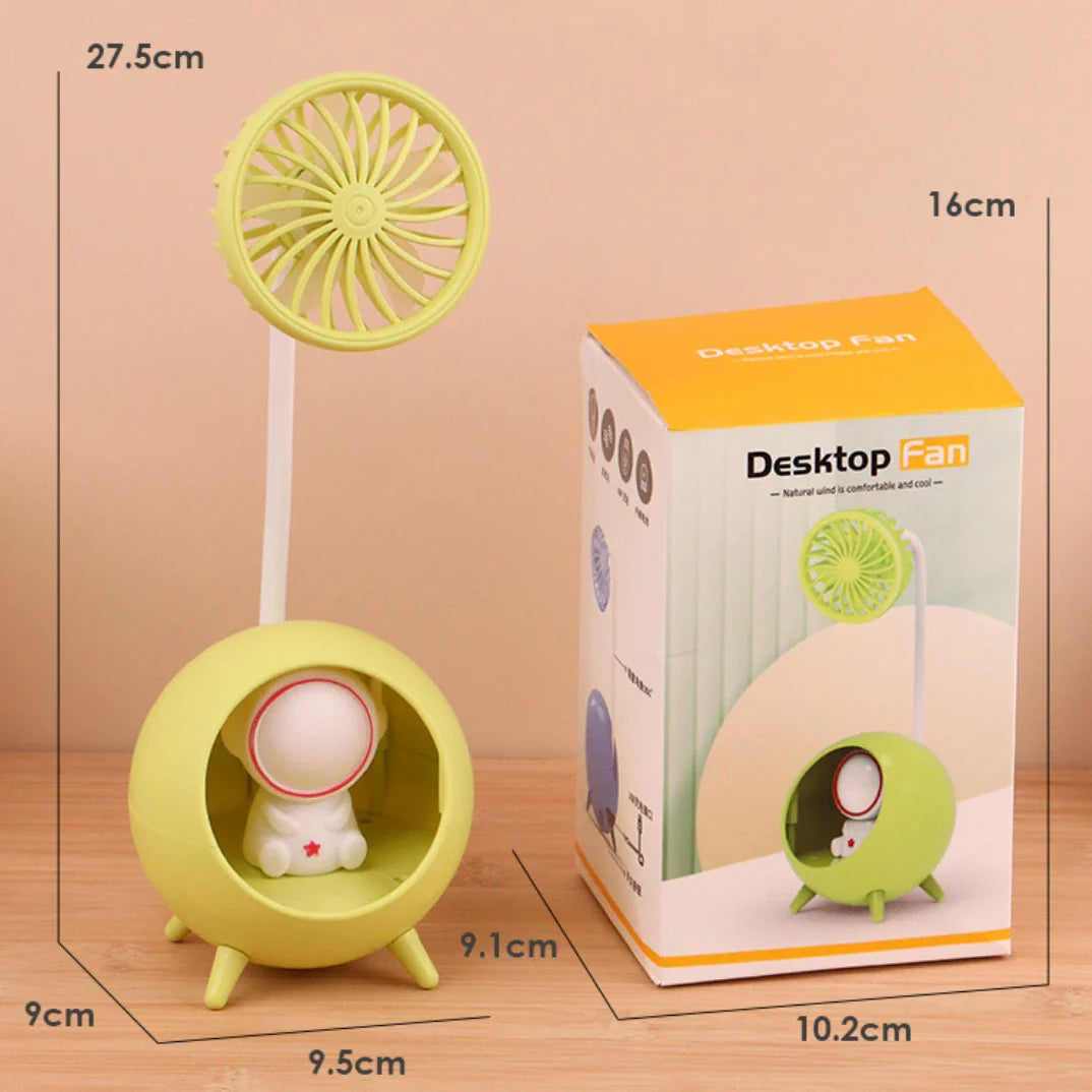 Astronaut Rabbit USB Desktop Fan with Night Light | Mini Fan