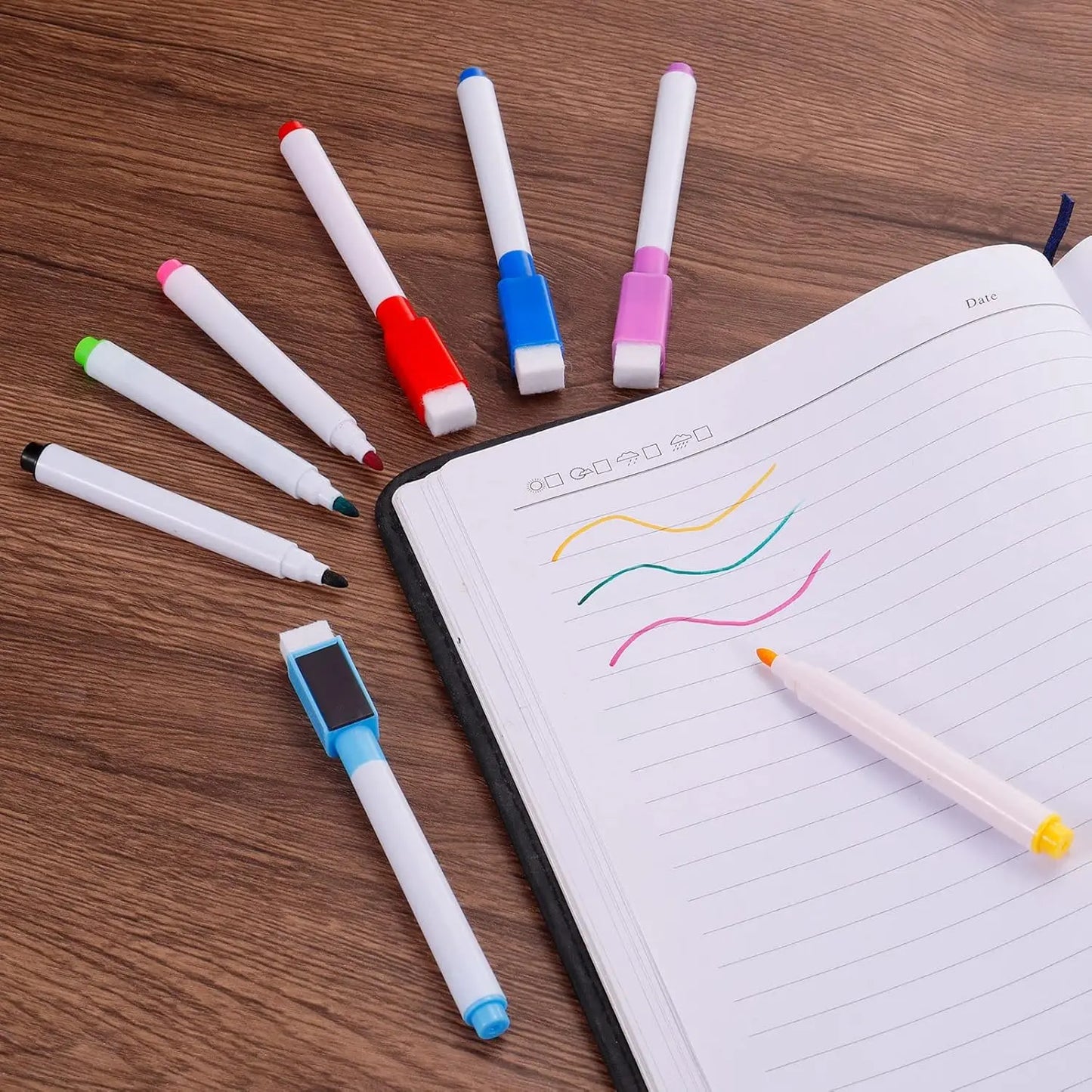 Magnetic Dry Erase Markers with Eraser Cap, White Board Mini Dry Erase Markers Bulk, Fine Point Tip Student White Board Markers Peaceful Pleasures Health and Wellness