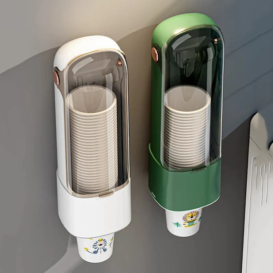 No-Drill Wall-Mounted Disposable Cup Dispenser | Dustproof Holder Cup Dispenser Rack Oasis Select