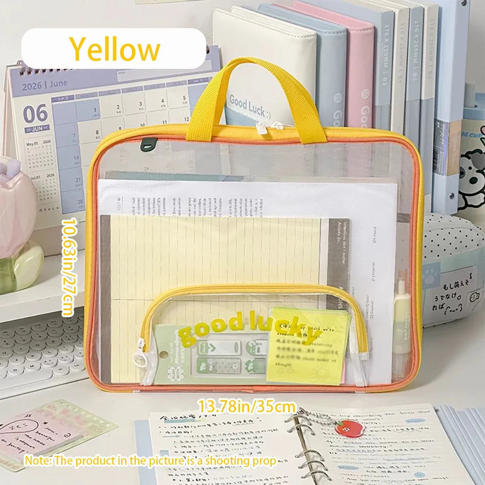 Horizontal Subject Classification Bag Student Hand-held Multi-layer