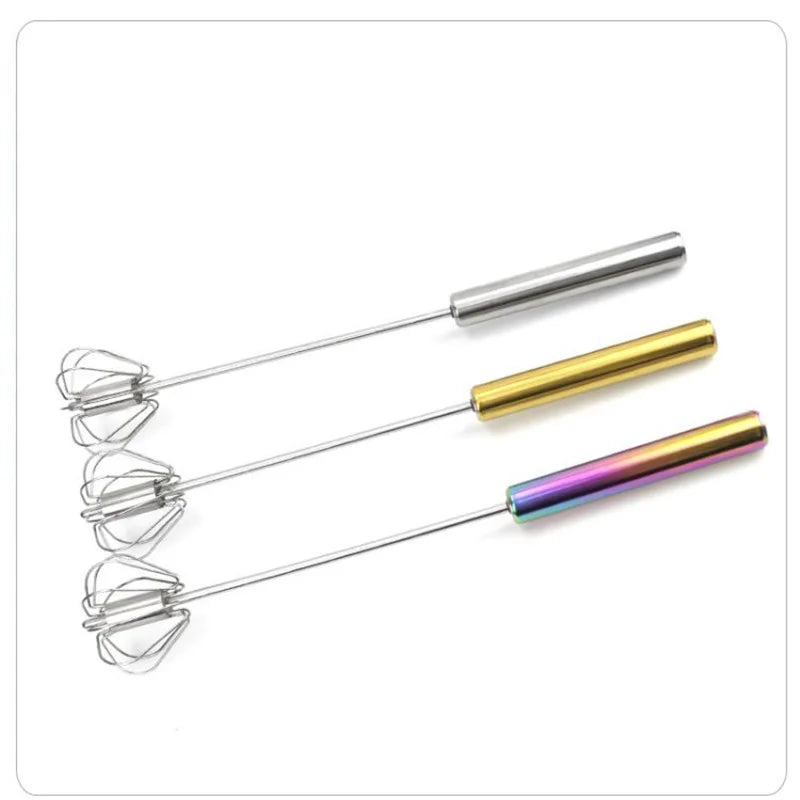 Semi Automatic Mixer Whisk Egg Beater Stainless Steel Manual Hand Mixer Self-Turning Cream Utensils Kitchen Mixer Egg Tools Peaceful Pleasures Health and Wellness
