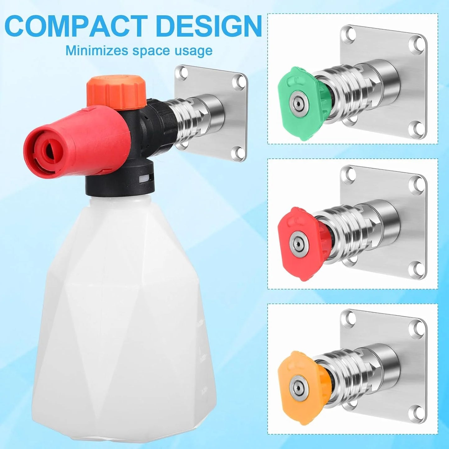 Pressure Washer Foam Cannon Holder 1 4 Quick-connect Automatic Mount