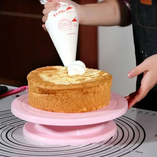 Plastic Cake Turntable Dough Pastry Decorating Cake Stand Rotary Table DIY Pan Round Cookie Stand Rotating Cake Rotary Table Peaceful Pleasures Health and Wellness