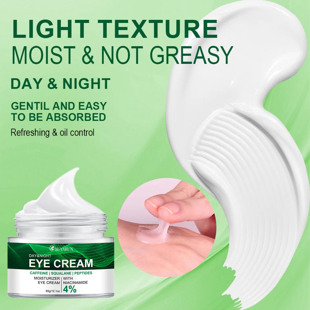 SUYARUN Anti-Aging Eye Cream Niacinamide & Plant Squalane Dark Circle Treatment, Wrinkles Reduction, Hydrating Care.-Glass Jar- Peaceful Pleasures Health and Wellness
