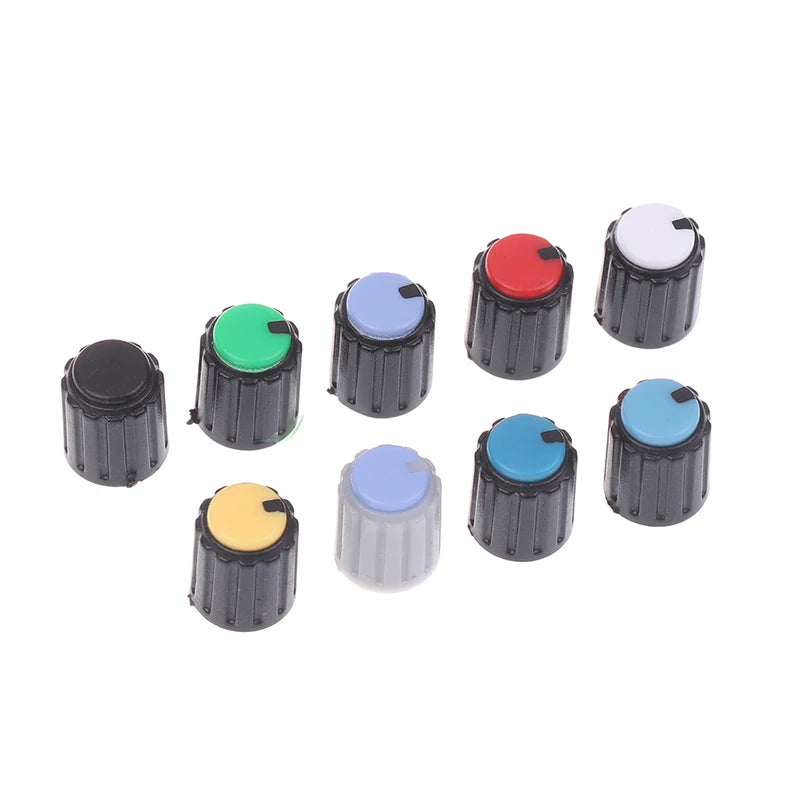 20Pcs Dual Color Knob 10*12mm Small Volume Adjustment Hat Flower Shaft Hole 6MM Potentiometer Volume Switch Caps Control Knob Peaceful Pleasures Health and Wellness