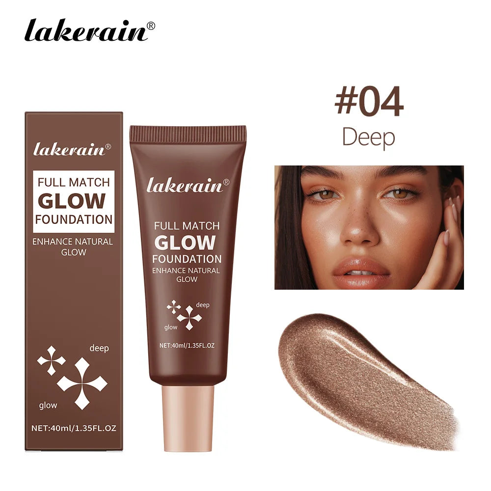 4colors Glow Foundation Liquid Natural Concealer For Long Duration Moisturizing Waterproof Contouring Highlights Makeup Products Peaceful Pleasures Health and Wellness 04 Deep