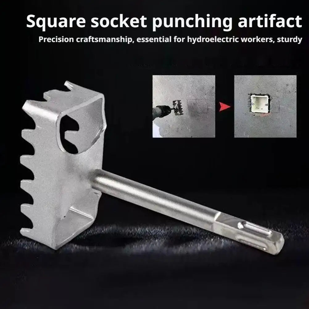 86Line Square Hole Cutter Electric Hammer Wall Square Hole Puncher for Electric Box Manganese Steel Fast Wall Slotting Cutter Peaceful Pleasures Health and Wellness