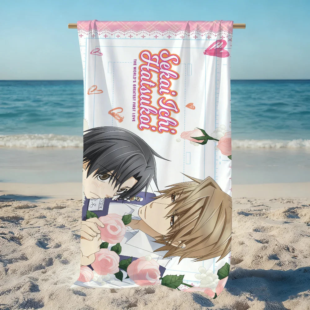 Sekai-ichi Hatsukoi Anime Beach Towel – Quick Dry & Soft Anime Beach Towel Peaceful Pleasures Health and Wellness