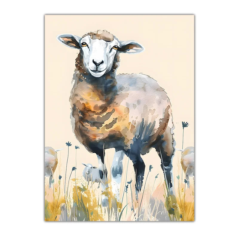 Farmhouse Horse Highland Cow Sheep Canvas Wall Art Print Canvas Wall Art Peaceful Pleasures Health and Wellness 05 30x40cm No Frame China Mainland