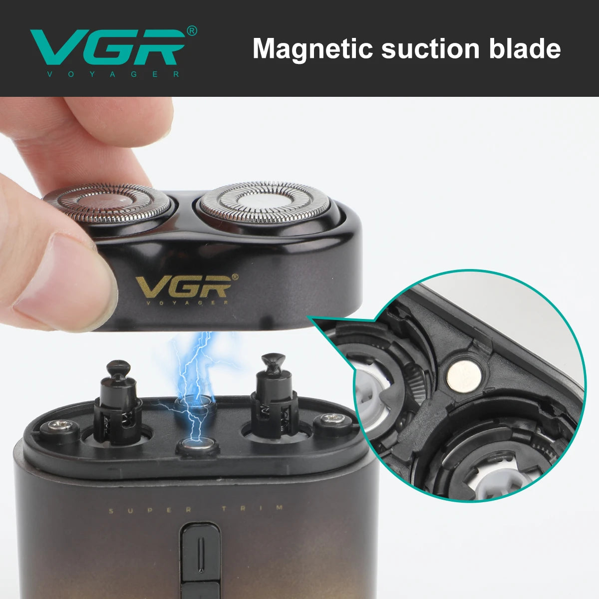 VGR New Convenient Electric Shaver Gradient Metal Shaver Double Blade Men's Shaver Home Travel Mini USB Hair Trimmer V-348 Peaceful Pleasures Health and Wellness