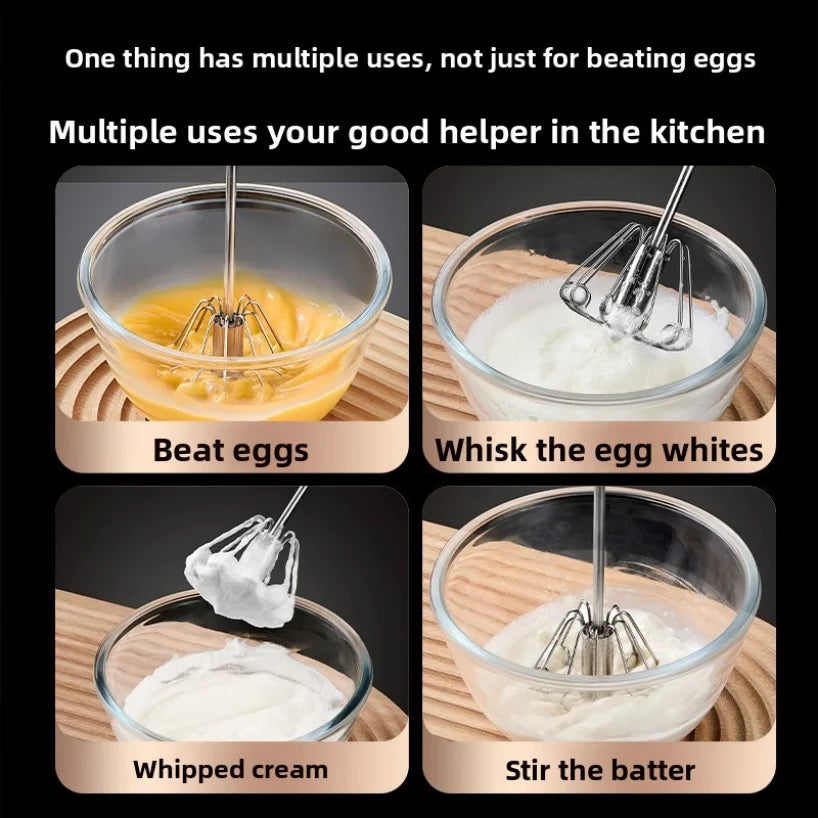 Semi-Automatic Hand Push Whisk | Egg Beater & Milk Frother