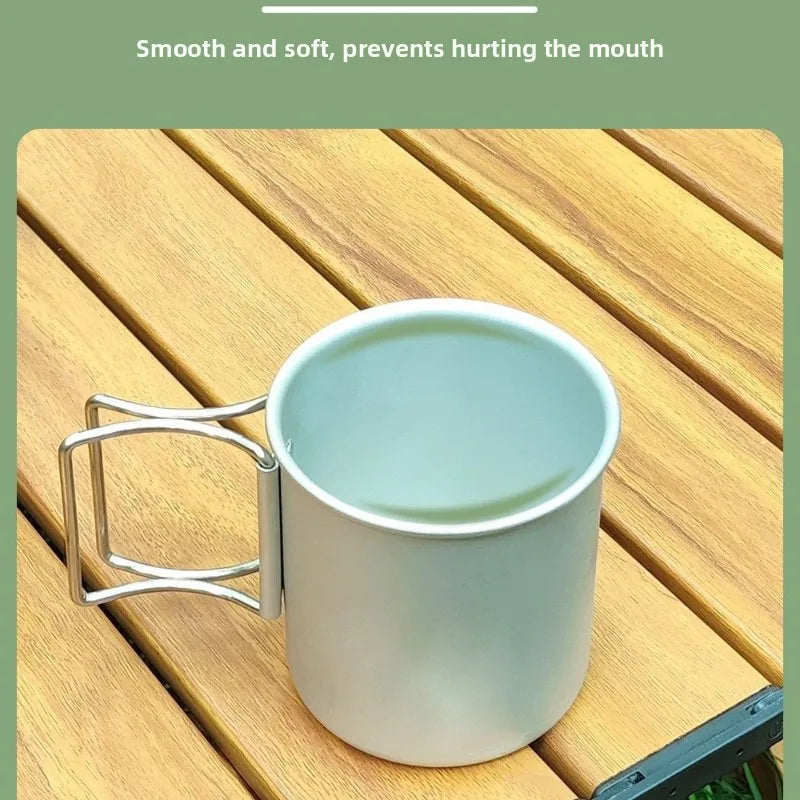Outdoor Foldable Aluminum Camping Cup - Ultralight Portable Travel Mug for Coffee Tea Hiking Backpacking Picnic Mini Water Cup Peaceful Pleasures Health and Wellness