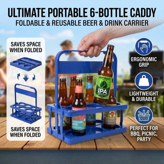 Portable Foldable Plastic Beer Rack Durable Cup Organizer Wine Rack Beer Bottle Holder Beverage Basket Reusable Cocktail Rack Peaceful Pleasures Health and Wellness