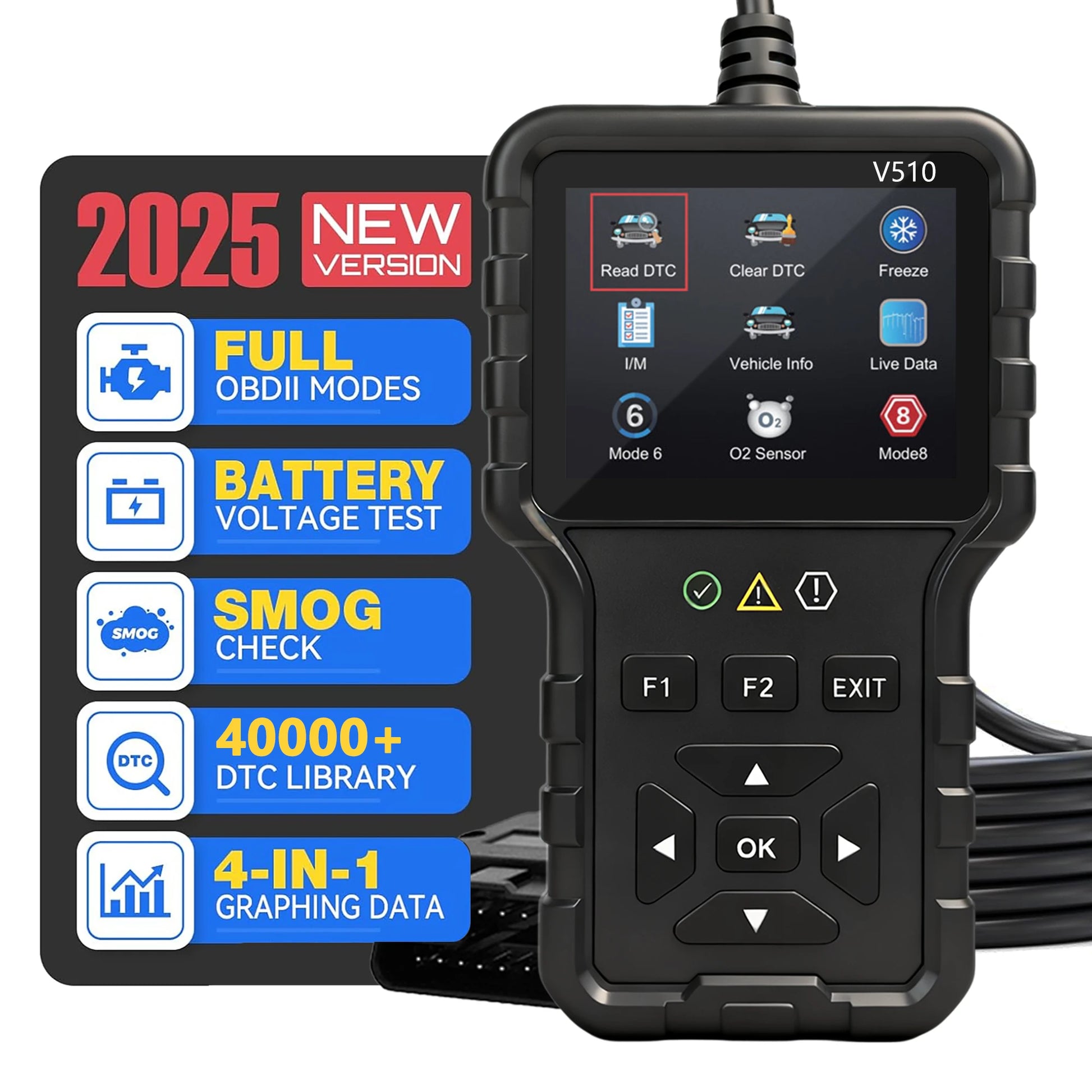 Obd2 Scanner for Clearing Error Codes, Vehicle Maintenance Equipment, Car Troubleshooting, Portable Scanner, Handheld Device, Durable, High-Quality Components, Diagnostic Tool, Car Enthusiasts, Professional Technicians Peaceful Pleasures Health and Wellness black