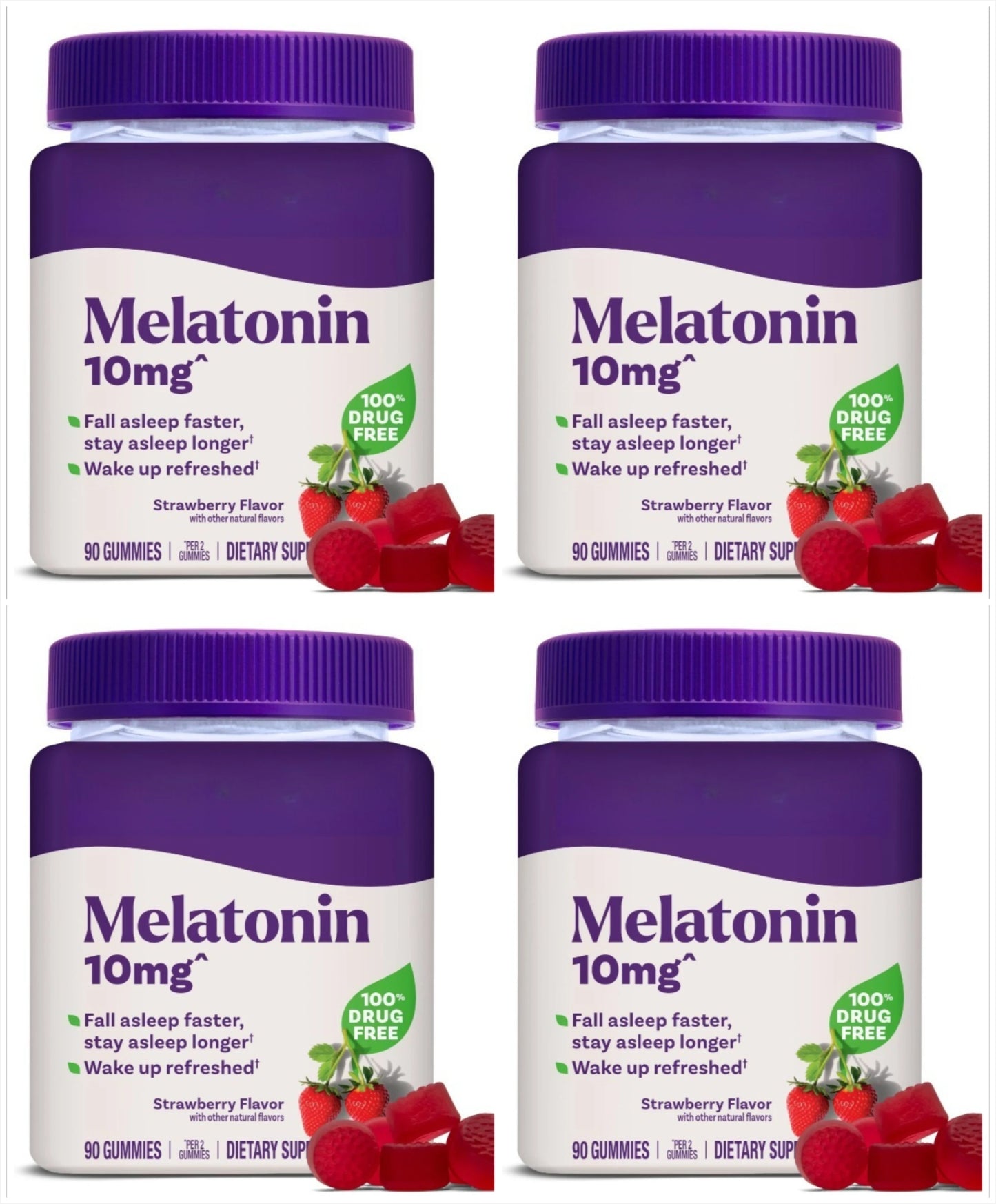 Melatonin Gummies 10mg Strawberry – 90 Count Sleep Support