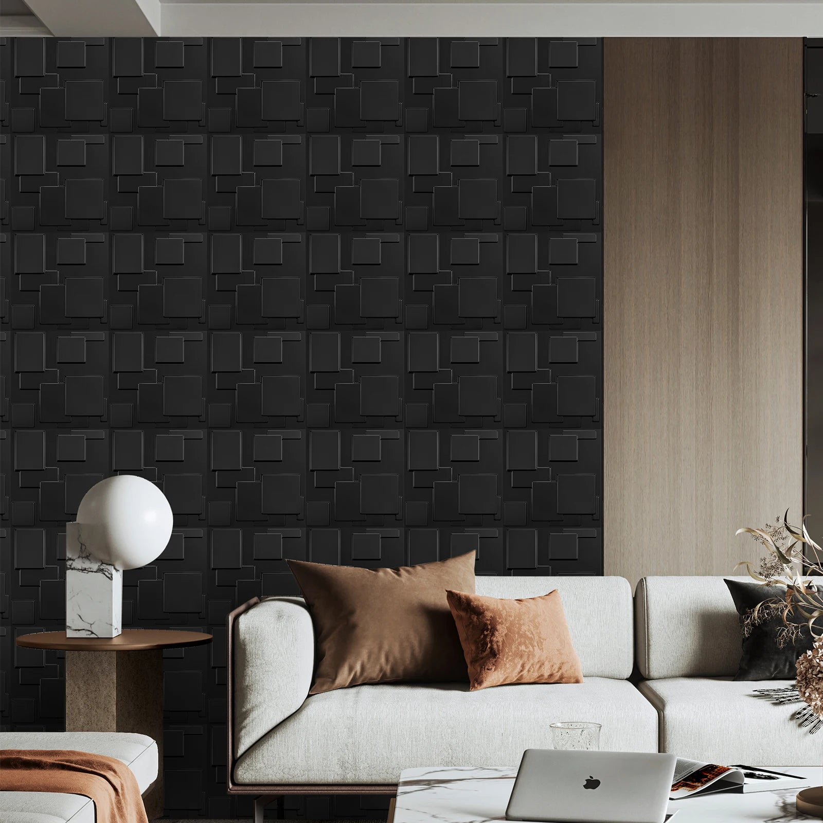 20/30pcs 3D pvc wall panels for indoor wall decoration, for living room hall bedroom hotel office,including tape Peaceful Pleasures Health and Wellness