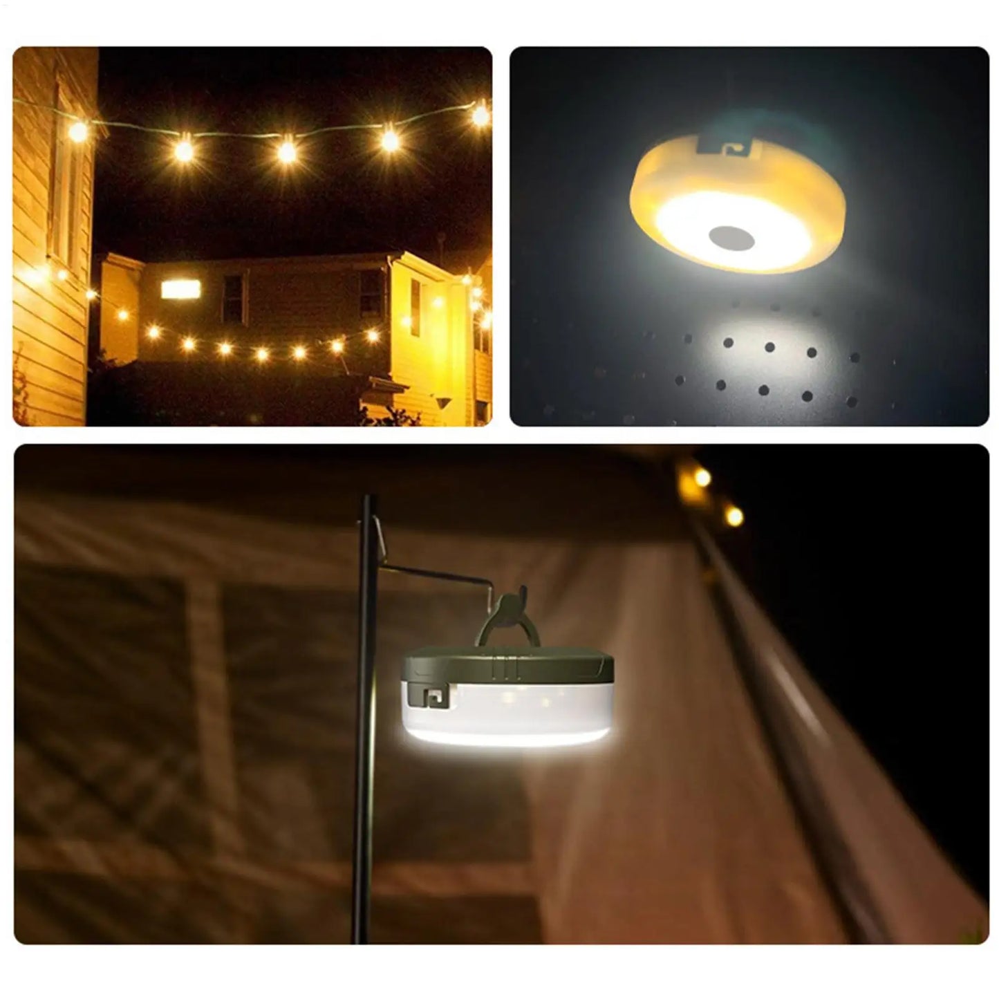 Retractable Camping String Lights 65.62 FT Rechargeable 2600mAh