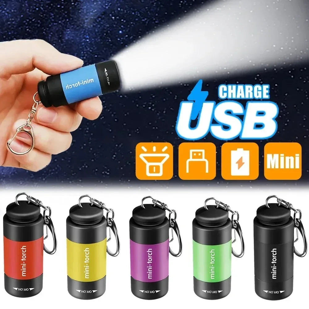 POCKETMAN Mini LED Keychain Flashlight | USB Rechargeable Torch