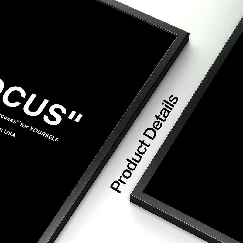 Black & White Minimalist Motivational Quote Canvas Wall Art