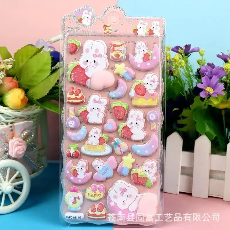3D Cute Animal Butt Puffy Stickers | Scrapbook & Decal Sheet