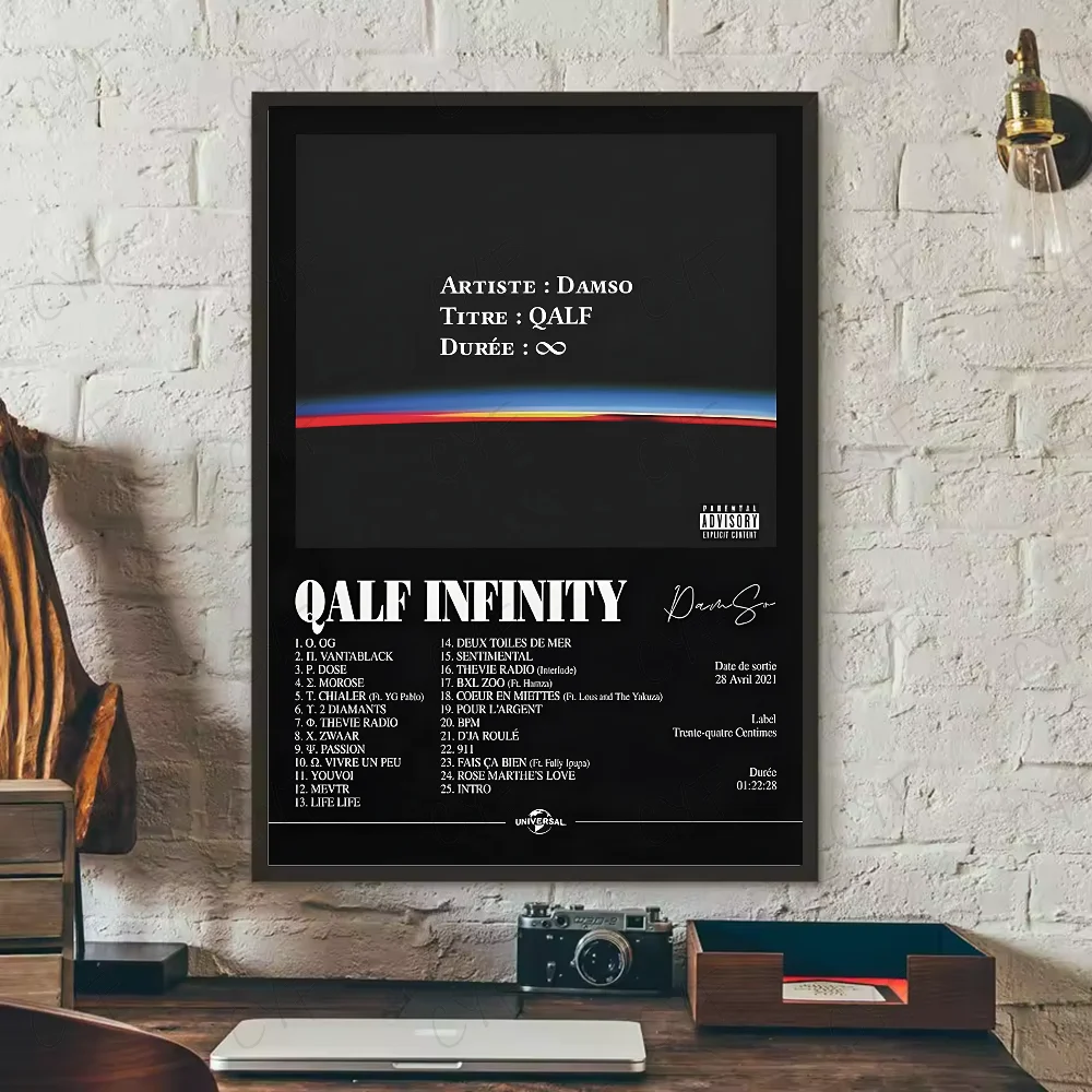 D-Damso Qalf Rapper Poster HD art sticky wall waterproof home living room bedroom bar aesthetic decoration Peaceful Pleasures Health and Wellness z13 21X30cmNoframe