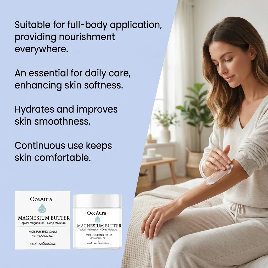 OceAura Shea Butter Magnesium Body Butter | Deep Hydration Cream