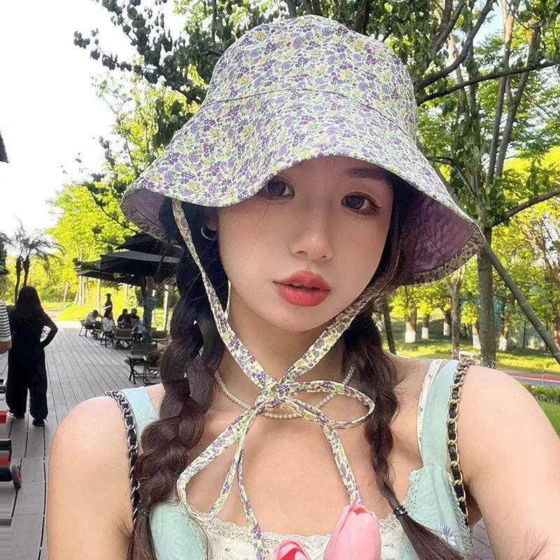 Floral Reversible Bucket Hat – Women's Wide Brim Sun Hat