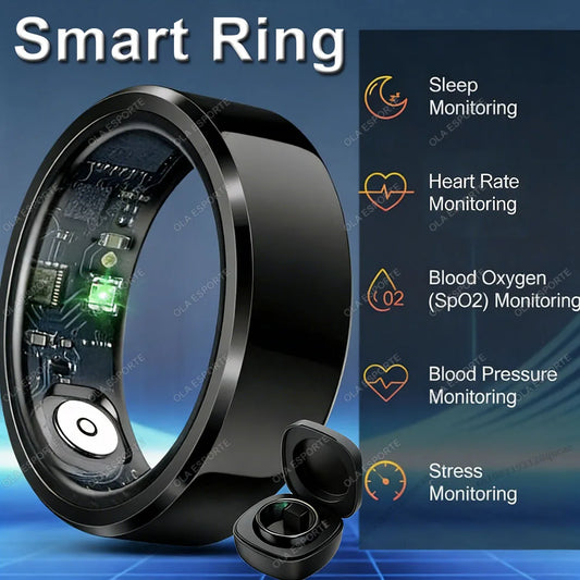 2026 New Smart Ring Heart Rate Blood Pressure Sleep Monitoring Motion Tracking IP68 Waterproof Men Women Smart Ring Holiday Gift Peaceful Pleasures Health and Wellness