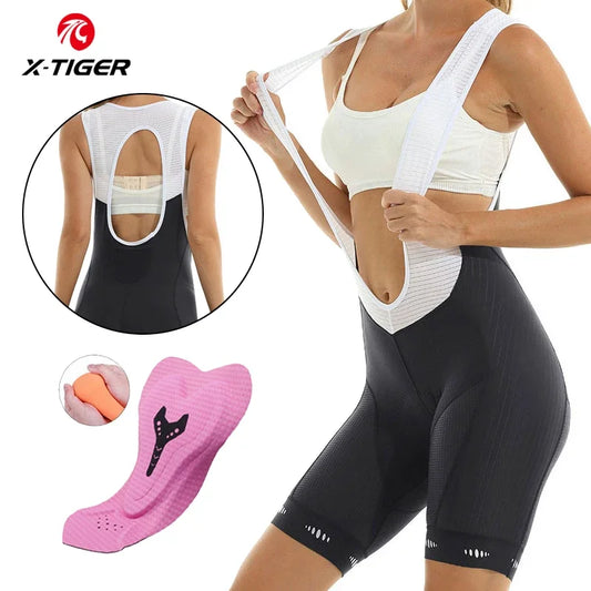 X-TIGER Women's Padded Cycling Bib Shorts UPF 50+ MTB Tights Women's Cycling Shorts Oasis Select