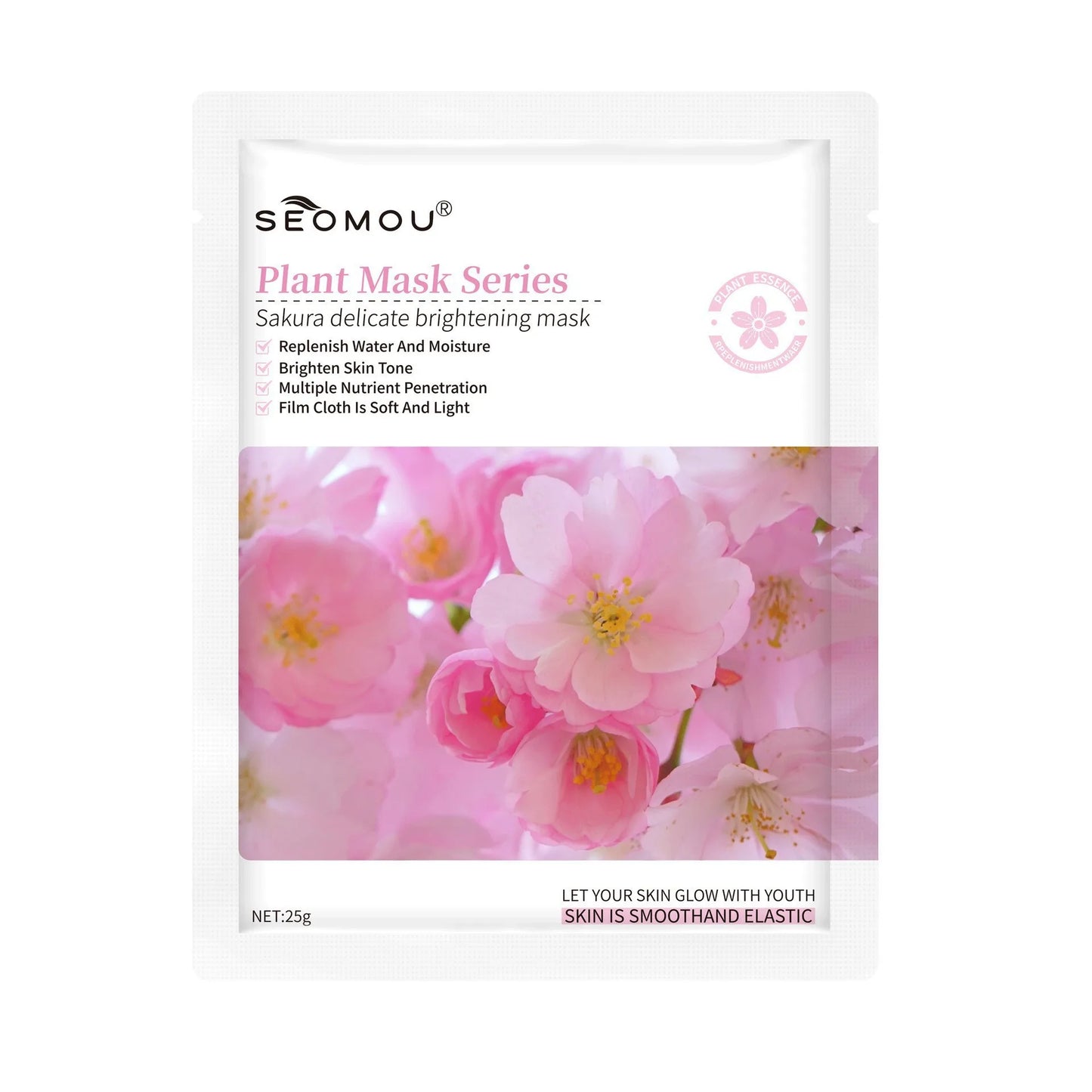 SADOER Sakura Brightening Facial Masks Moisturizing Soft And Light Hydrating Nicotinamide Lifting Firming Face Mask Skin Care Peaceful Pleasures Health and Wellness