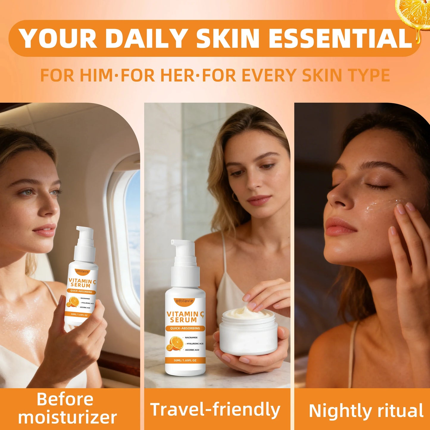 ottilavie Vitamin C Serum – Hydrating Face Serum for Sensitive Skin