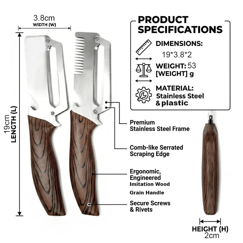 Stainless Steel Fruit & Vegetable Peeler | Wood-Grain Handle
