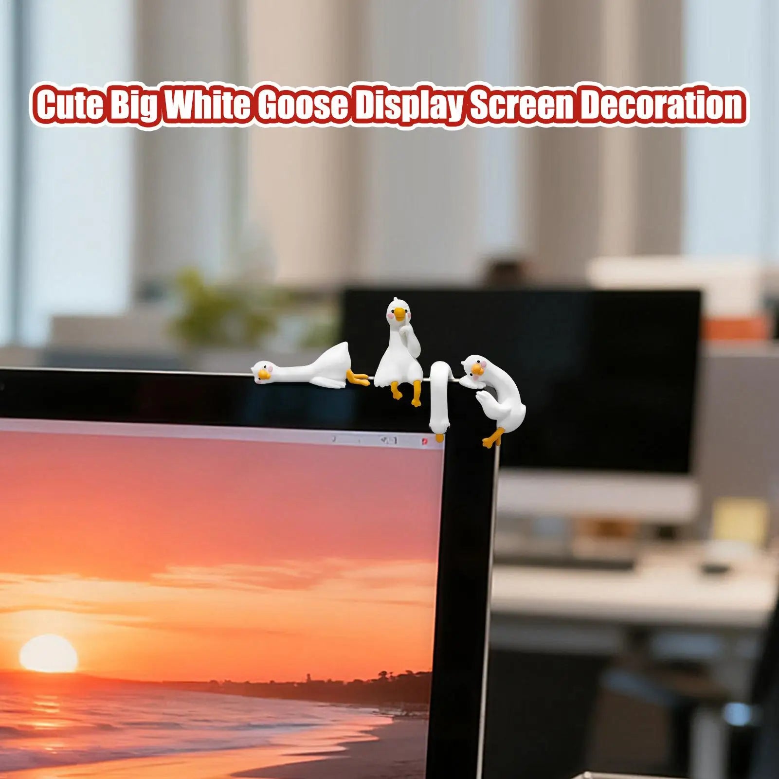 4PCS Mini Cartoon Goose Figurines – Desk, Monitor & Car Decor Decorative Figurine Set Peaceful Pleasures Health and Wellness