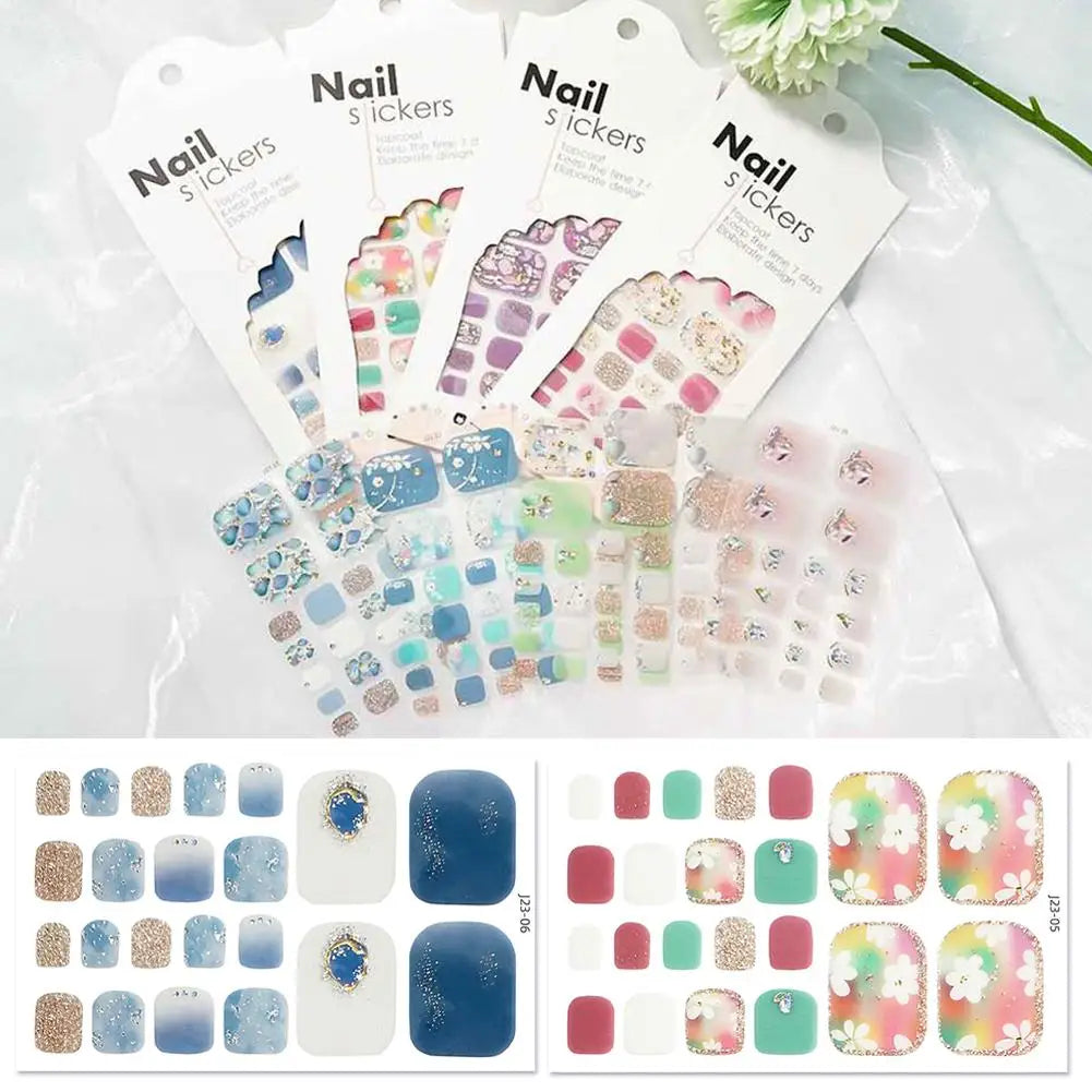 Glitter Toe Nail Stickers – 22 Count, DIY Nail Wraps Nail Care Peaceful Pleasures Health and Wellness