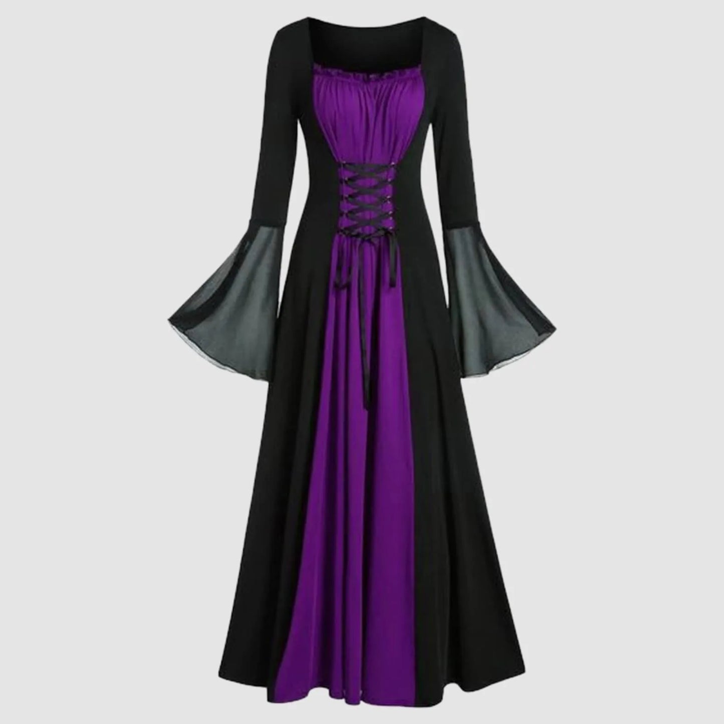 Plus Size Gothic Medieval Hooded Maxi Dress | Halloween Cosplay