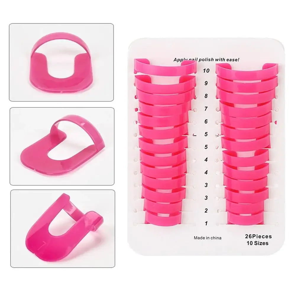 Spill-Proof Nail Polish Protector for Fingers, Nail Polish Protector 26PCS/kit Manicure Stencils Holder for Nails Art Painting Peaceful Pleasures Health and Wellness