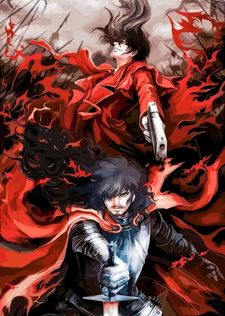 Horror Anime Hellsing Ultimate Posters Manga Canvas Painting Prints Wall Art Mural for Living Room Study Home Decor Peaceful Pleasures Health and Wellness 4 40x50cm Unframed