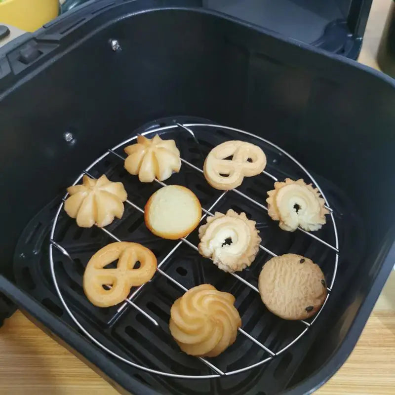 Round Cooling Rack 6/7/8 Inch Stainless Steel Cooking Steaming Roasting Rack for Oven Pot Air fryer Pressure Cooker Cake Pan Peaceful Pleasures Health and Wellness