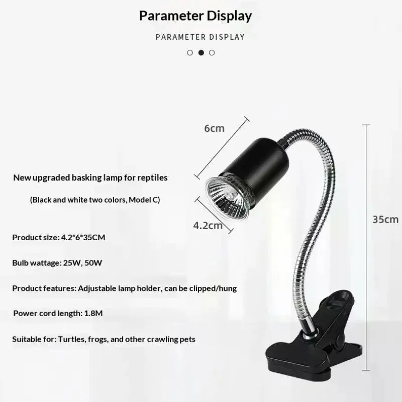 UVA UVB Reptile Basking Lamp 50/75W Dimmable Heat Bulb Set