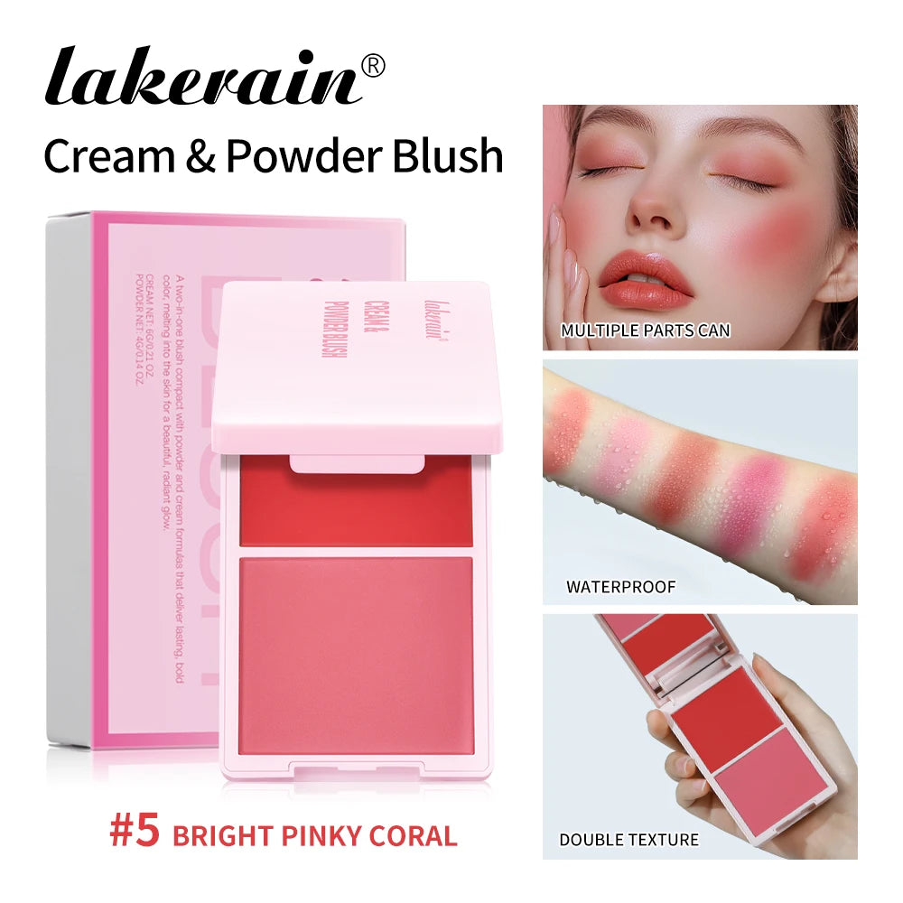 2-in-1 blush palette Natural and moist easy-to-color matte blush powder Facial blush Fine powder, easy to spread, easy to apply, Peaceful Pleasures Health and Wellness