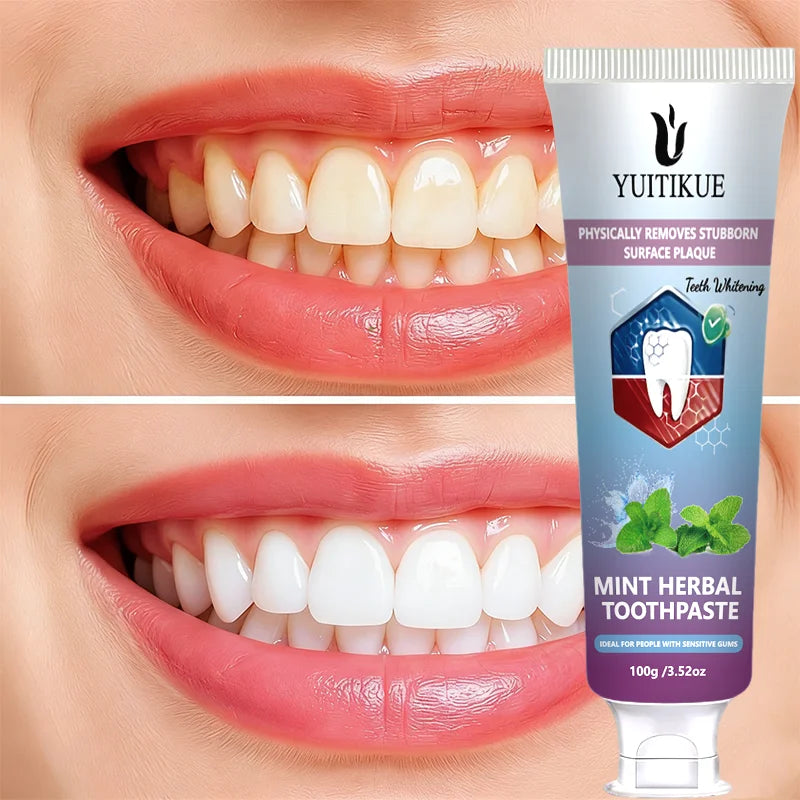 Yuitikue Mint Herbal Toothpaste, 100g Teeth Whitening Toothpaste for Plaque Removal & Sensitive Gums, Fresh Breath Peaceful Pleasures Health and Wellness