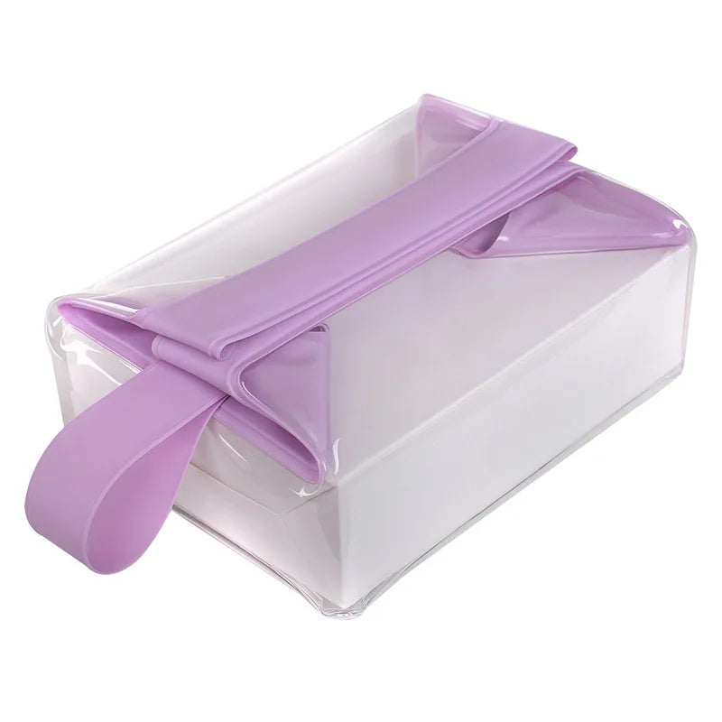 New Clear Toiletry Bags with Magnetic Closure Leak-proof Makeup Bag Large Capacity PVC Cosmetic Pouch for Women Men Traveling Peaceful Pleasures Health and Wellness Purple